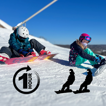 Picture of 2 Participants • 1hr Snowboard Semi-Private Lesson